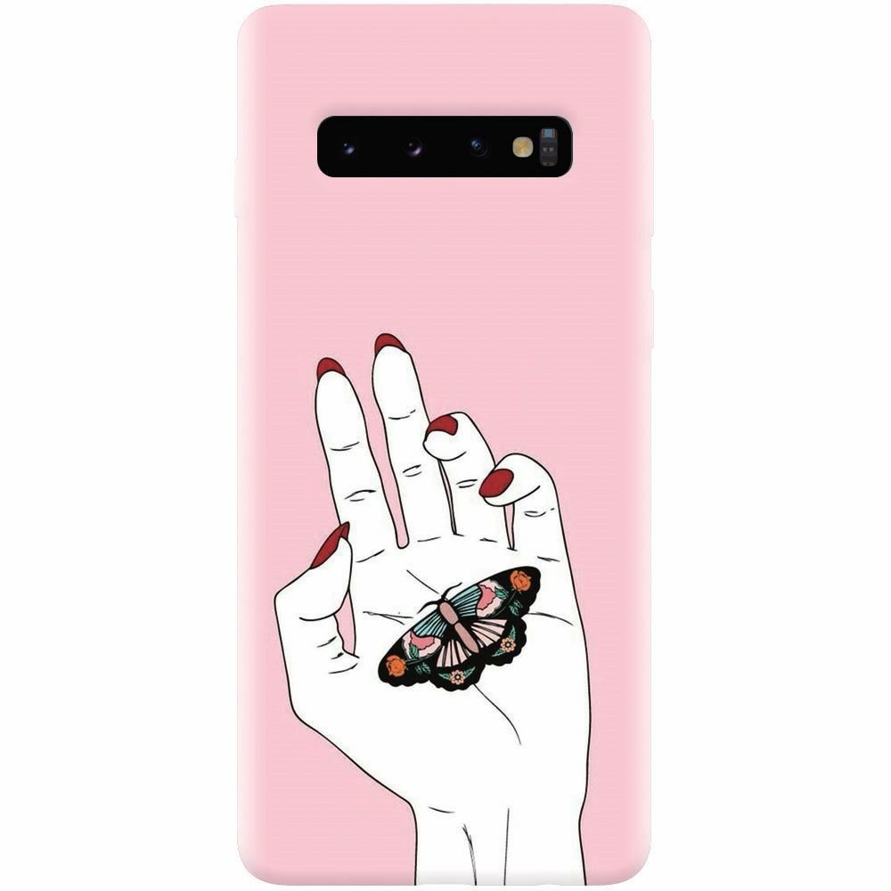 Husa silicon pentru Samsung Galaxy S10, Butterfly In Hand
