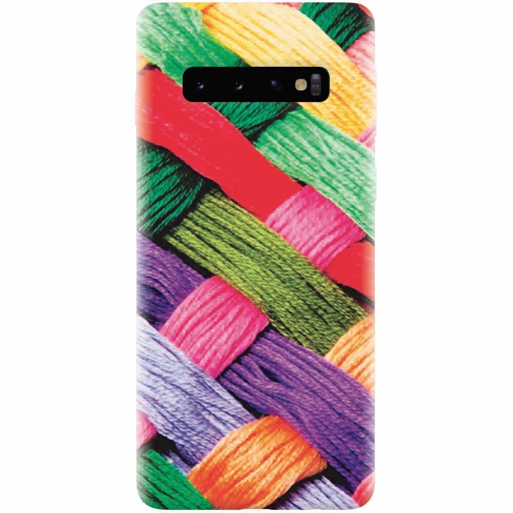 Husa silicon pentru Samsung Galaxy S10, Colorful Woolen Art