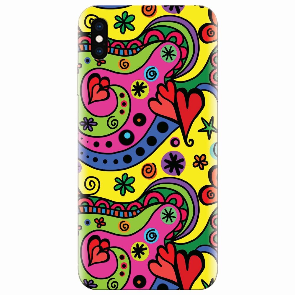 Husa silicon pentru Apple Iphone XS, Heart Color