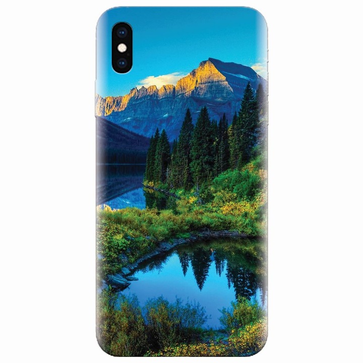 Силиконов калъф, съвместим с Apple Iphone XS Max, HDR Mountains Lake
