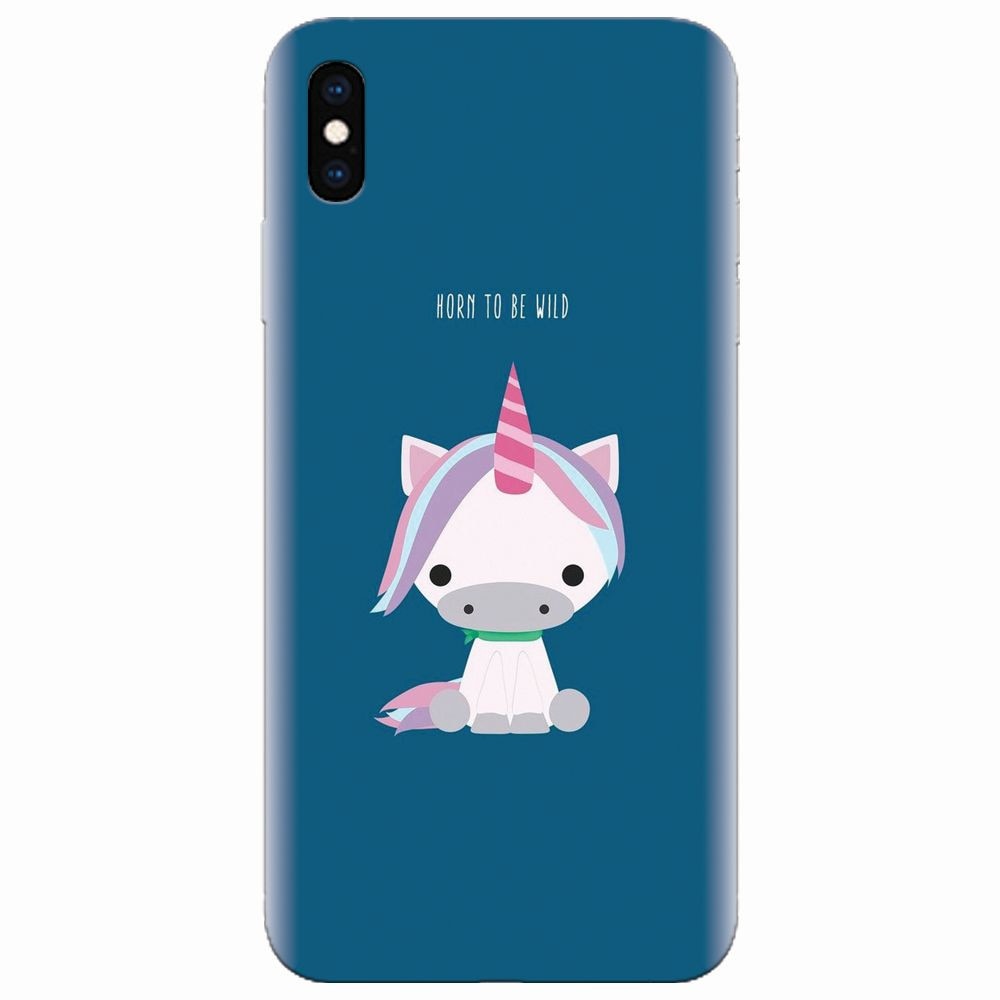Husa silicon pentru Apple Iphone XS Max, Horn To Be Wild Cute Unicorn