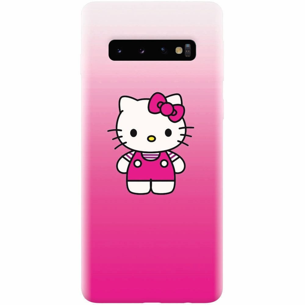 Husa silicon pentru Samsung Galaxy S10 Plus, Cute Pink Catty