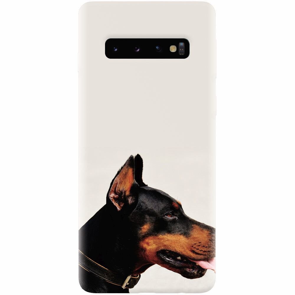 Husa silicon pentru Samsung Galaxy S10, Doberman