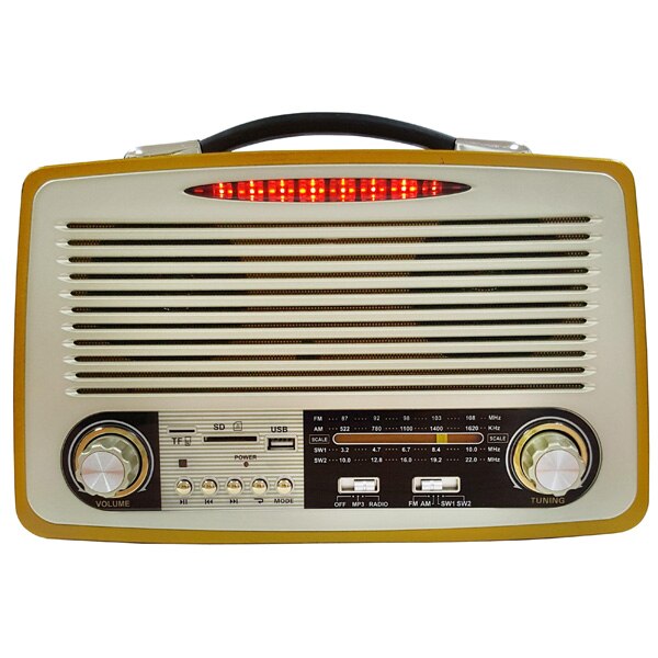 Radio Kemai cu cititor incorporat USB si SD card , mp3 Player, acumulator, design retro