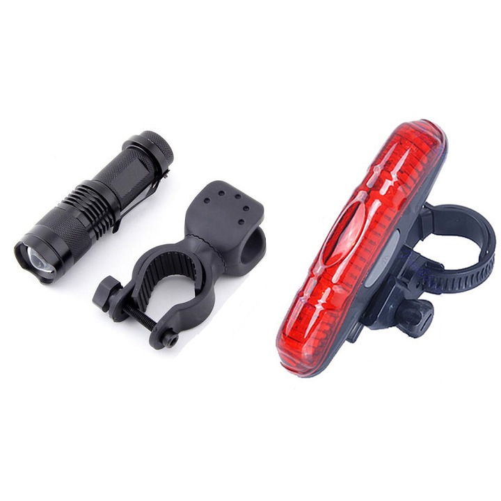 Far fata zoom Q5, stop spate lung, set kit lumini, 3 moduri luminare, negre