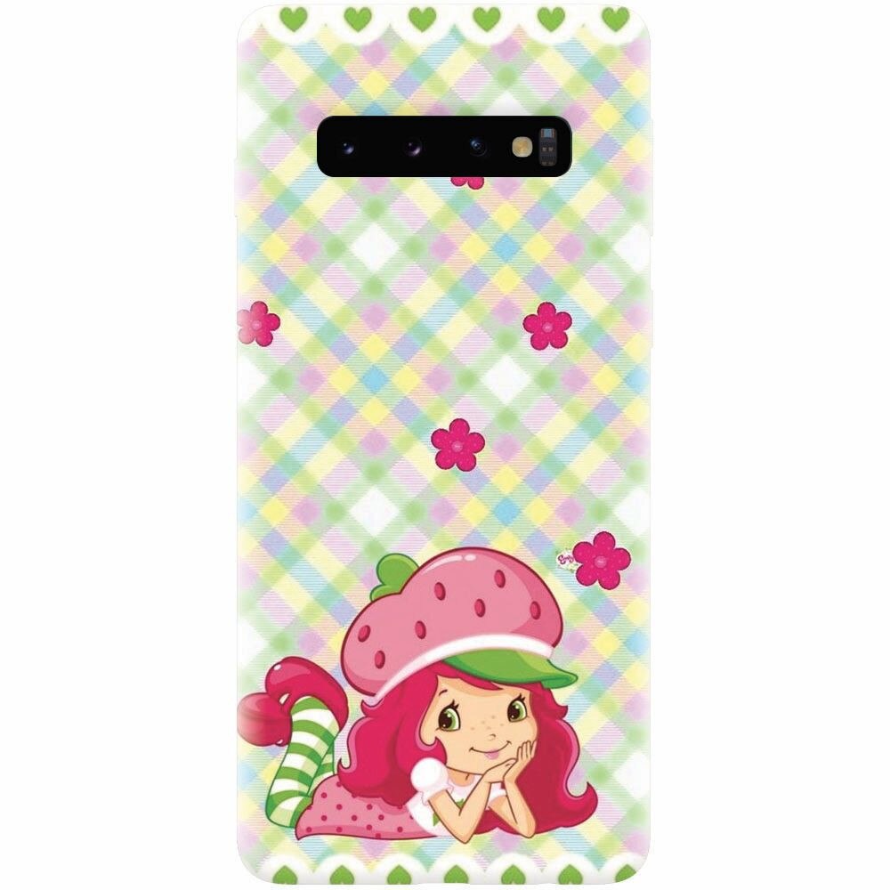 Husa silicon pentru Samsung Galaxy S10 Plus, Strawberry Girl