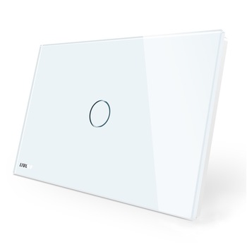 Intrerupator cap scara / cap cruce wireless cu touch Livolo din sticla - standard italian, Alb Intrerupator cap scara / cap cruce wireless cu touch Livolo din sticla - standard italian, Alb