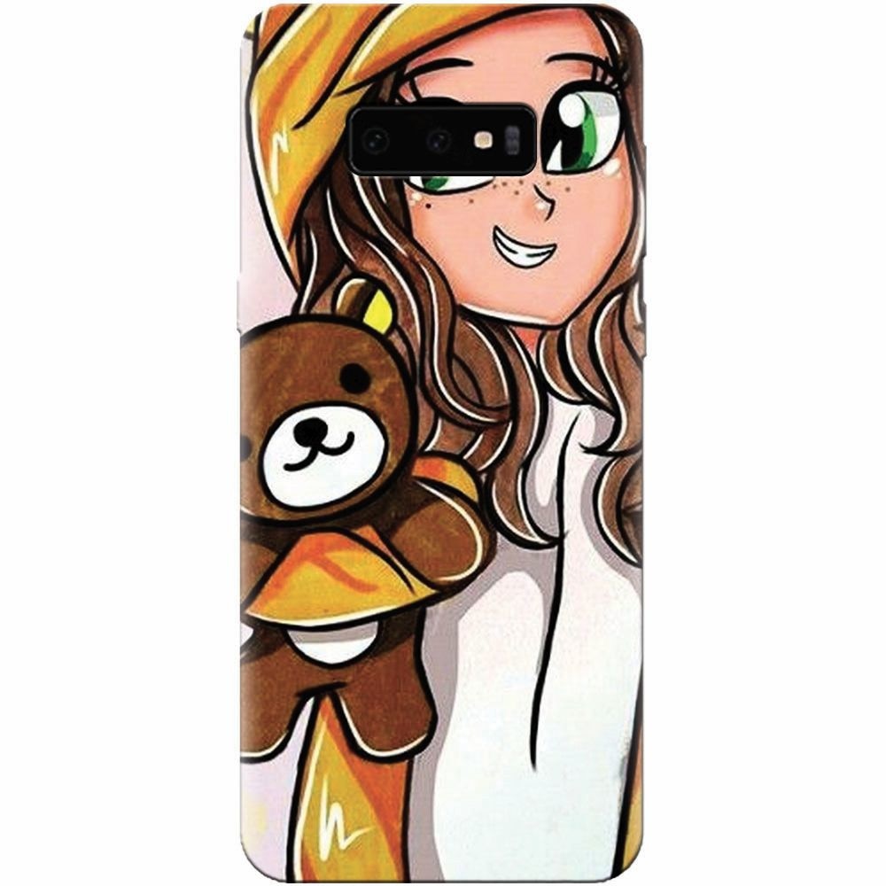 Husa silicon pentru Samsung Galaxy S10 Lite, Girl With Little Bear