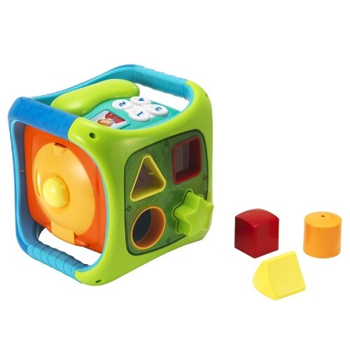 Cub cu activitati Imaginarium Activity Kubo cu piese inserabile, sunete si lumini, interactiv pe cele 6 fete si compartiment de depozitare