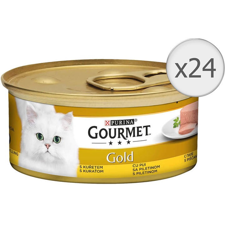 Gourmet Gold nedves macskaeledel, Csirke mousse, 24x85 g