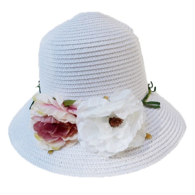 Palarie de vara la moda, model elegant , D&J Exclusive, Alb, Universal