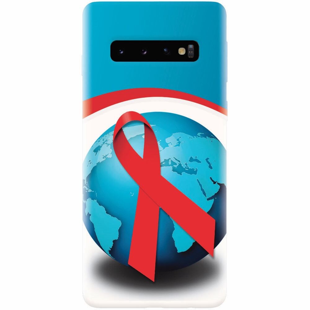 Husa silicon pentru Samsung Galaxy S10 Plus, World Aids Day