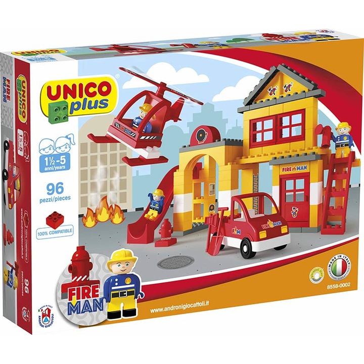 Set constructie cuburi Unico Statie de Politie