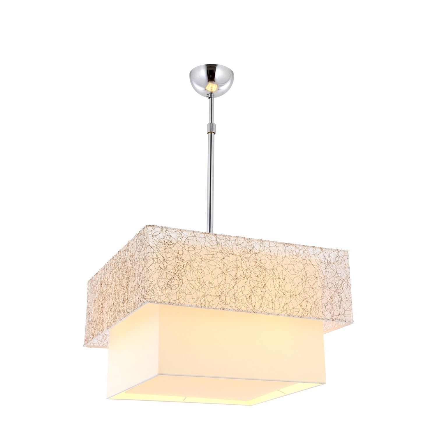 Lustra Avonni Cunda M2-40 abjur PVC insertii textil, finisaj Crem/Bej Dantelat 4xE27 max60W