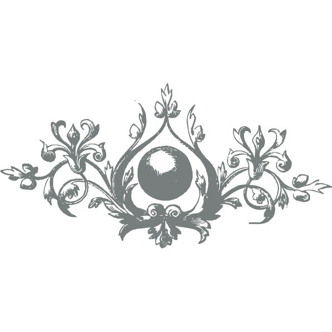 Panou de flori si frunze - Sticker Decorativ - Gri Metal - 140 x 70 cm