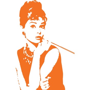 Audrey Hepburn - Sticker Decorativ - Portocaliu - 110 x 168 cm Audrey Hepburn - Sticker Decorativ - Portocaliu - 110 x 168 cm