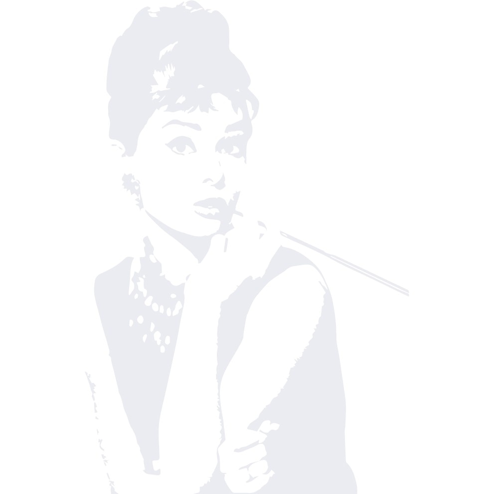 Audrey Hepburn - Sticker Decorativ - Alb polar - 110 x 168 cm