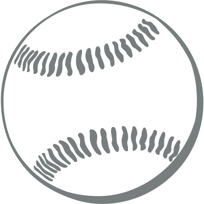 Minge baseball - Sticker Decorativ - Gri Metal - 110 x 110 cm