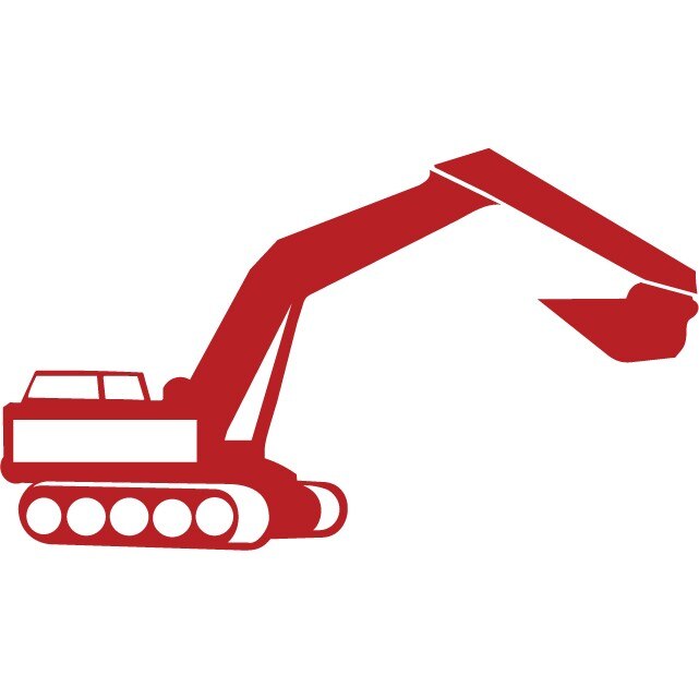 Escavatorul - Sticker Decorativ - Rosu Cardinal - 120 x 68 cm