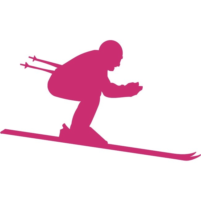 Schi in camera - Sticker Decorativ - Magenta - 150 x 90 cm