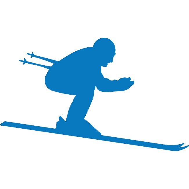 Schi in camera - Sticker Decorativ - Albastru - 150 x 90 cm