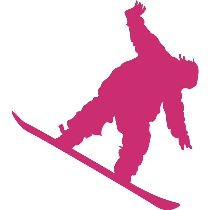 Baiat cu snowboard - Sticker Decorativ - Magenta - 83 x 92 cm