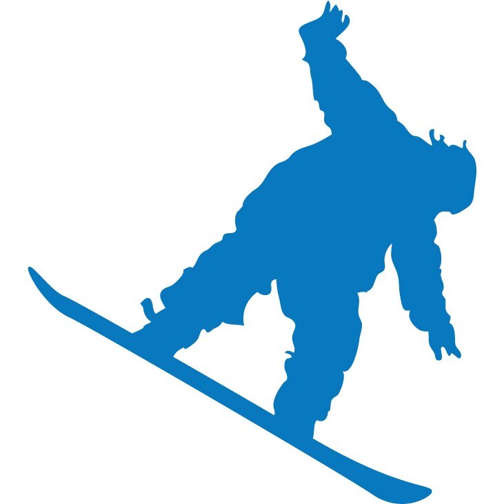 Baiat cu snowboard - Sticker Decorativ - Albastru - 110 x 123 cm
