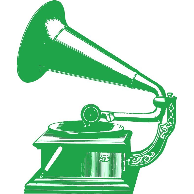 Gramofon - Sticker Decorativ - Verde - 83 x 100 cm