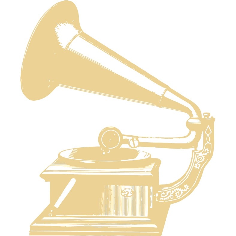 Gramofon - Sticker Decorativ - Bej - 83 x 100 cm