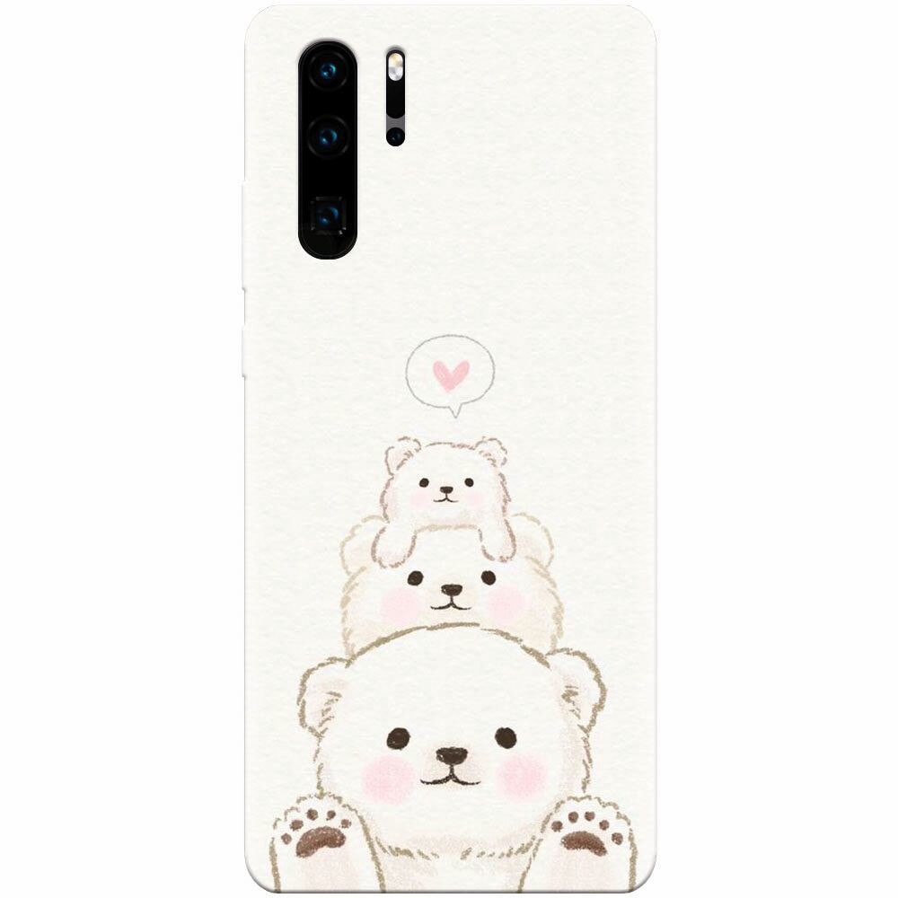 Husa silicon pentru Huawei P30 Pro, Family Bear