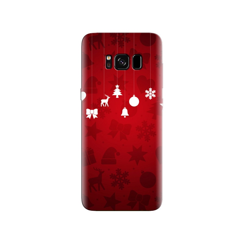 Husa Samsung S8 Minimal Christmas Ornaments Red Background
