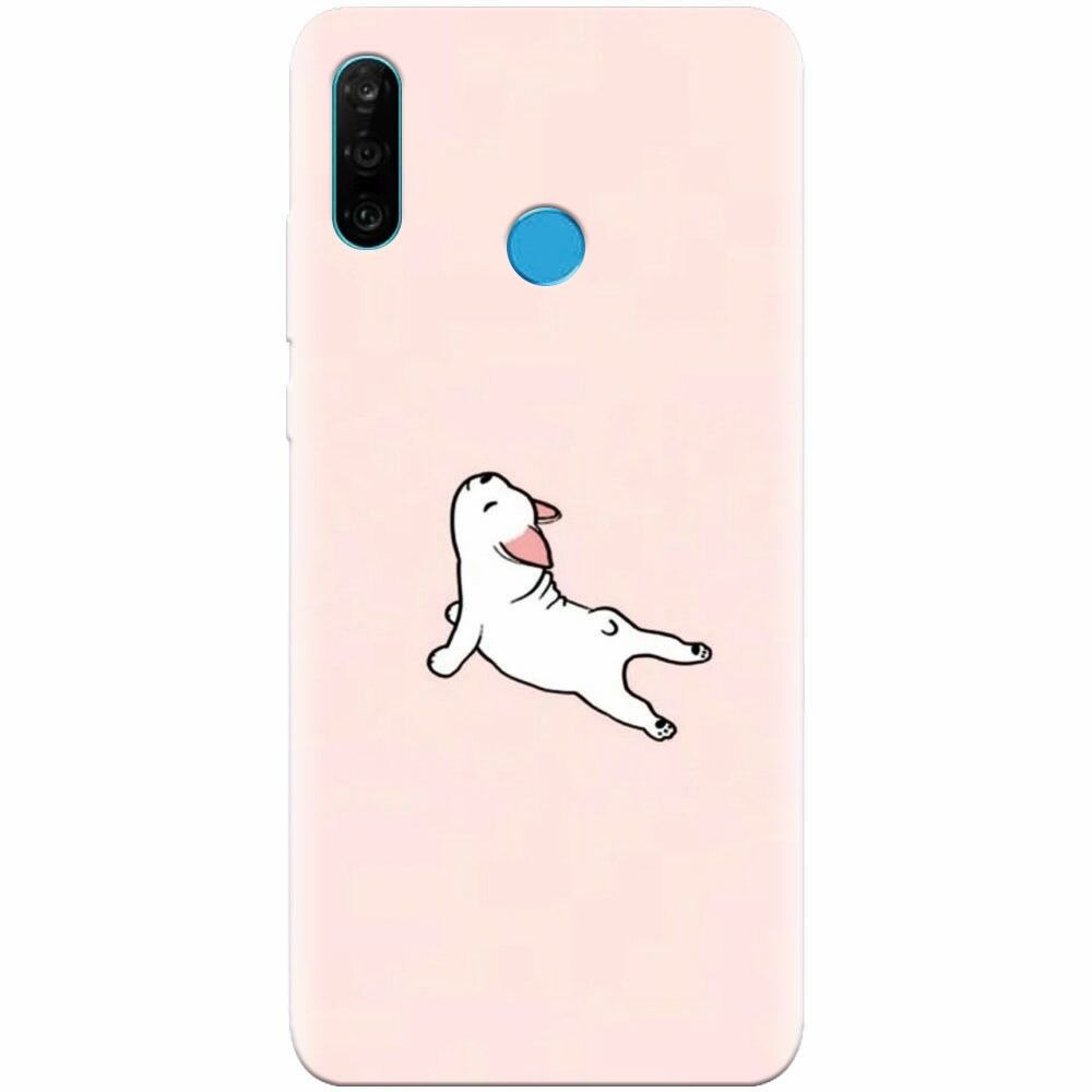 Husa silicon pentru Huawei P30 Lite, Cute Dog Streching
