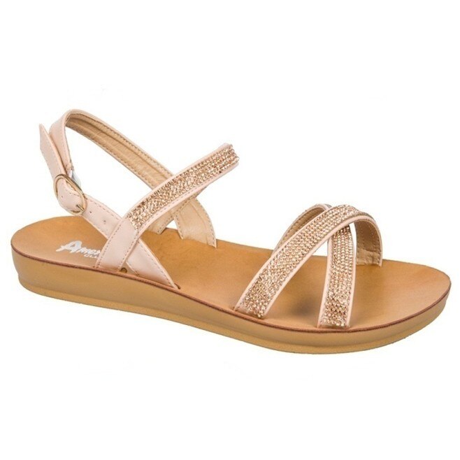 Sandale cu talpa joasa, D&J Exclusive, Roz pudra