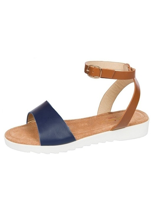 Sandale cu talpa joasa , D&J Exclusive, Bleumarin-maro, 37 EU