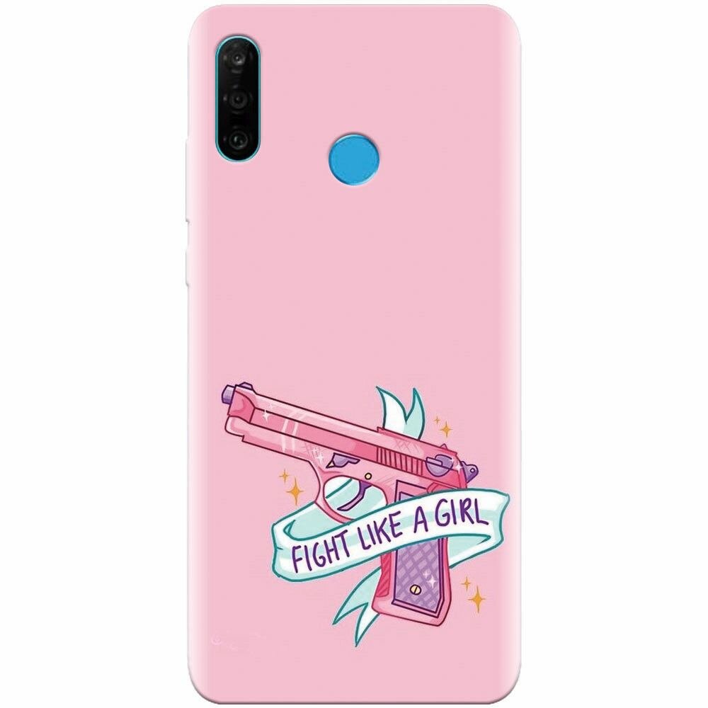 Husa silicon pentru Huawei P30 Lite, Fight Like A Girl