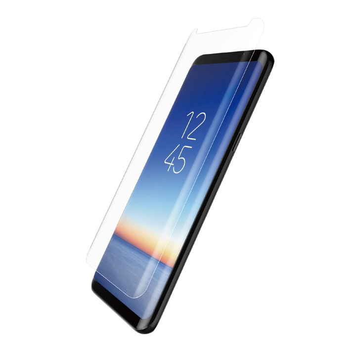 Samsung S8 védőfólia 9H edzett üvegből, Hot Bend modell a teljes képernyőn, fekete