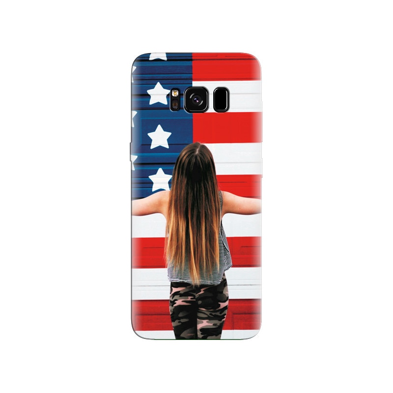 Husa Samsung S8 American Girl In Front Usa Flag