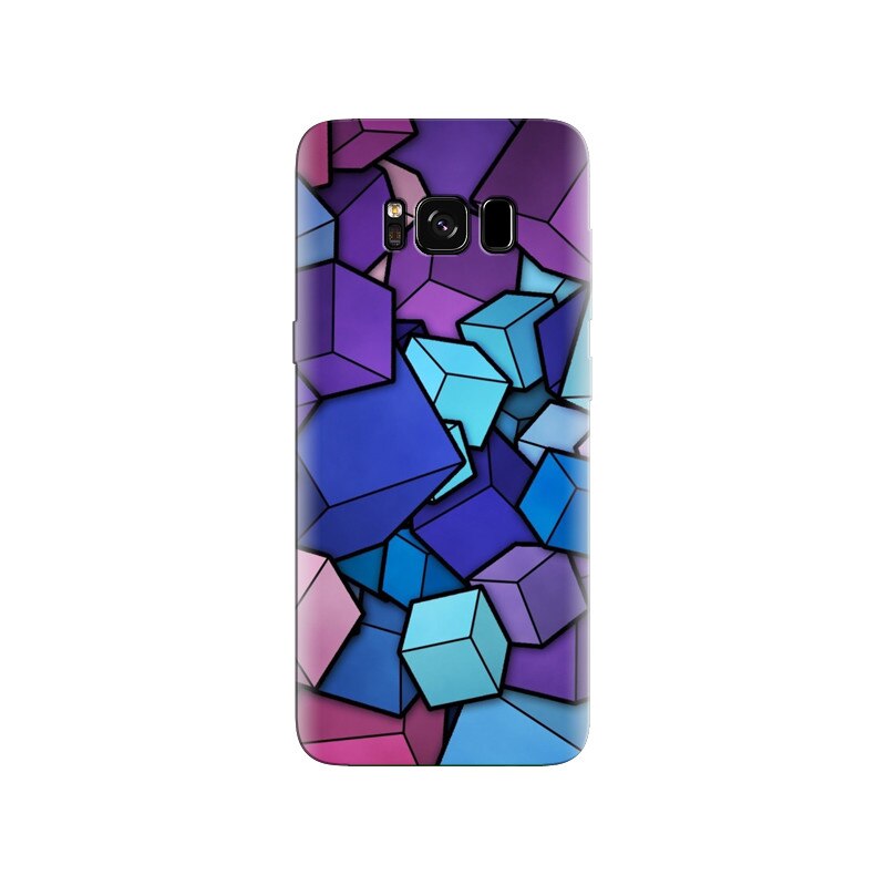 Husa Samsung S8 Plus Abstract Blue Cyan Purple Cubes