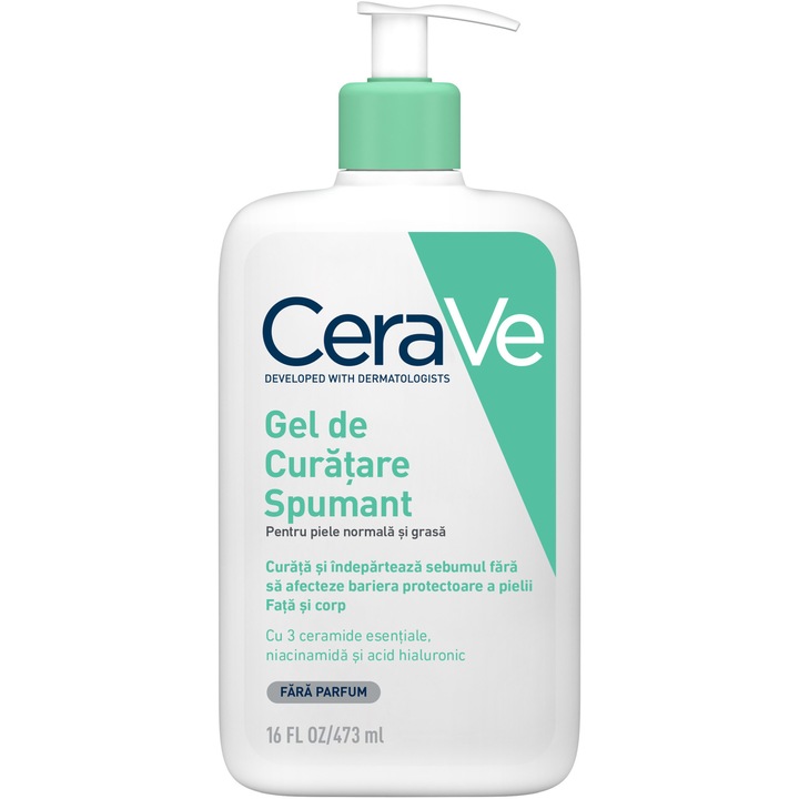 Гел за почистване CeraVe за нормална към смесена кожа, 473 мл