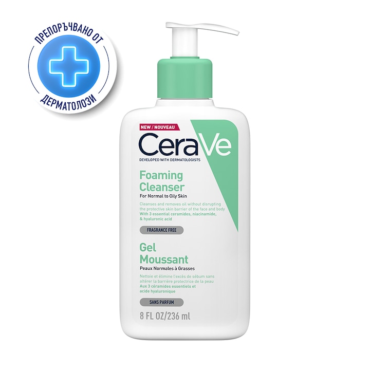 Гел за почистване CeraVe за нормална към смесена кожа, 236 мл
