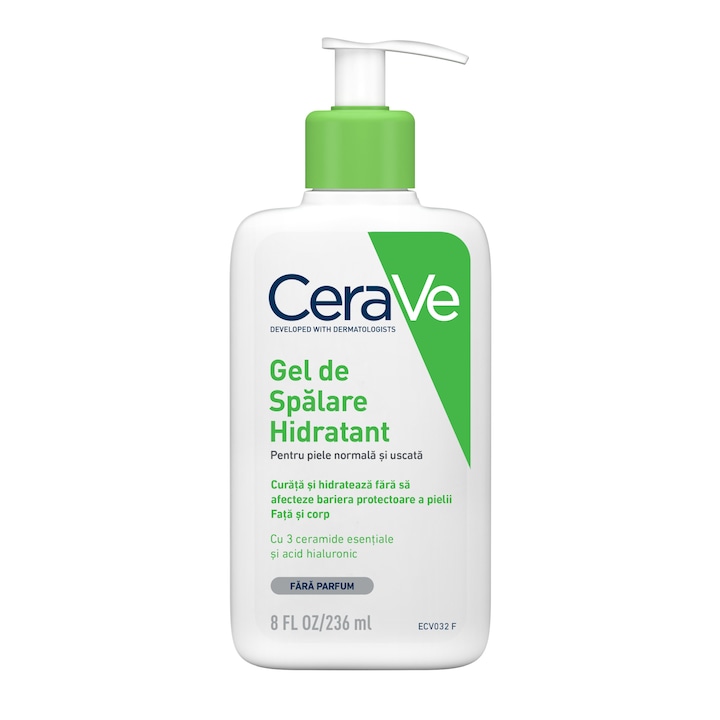 Гел за почистване CeraVe за нормално към суха кожа, Хидратиращ, 236 мл