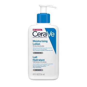 Lotiune hidratanta pentru fata si corp CeraVe pentru piele uscata si foarte uscata, 236 ml Lotiune hidratanta pentru fata si corp CeraVe pentru piele uscata si foarte uscata, 236 ml