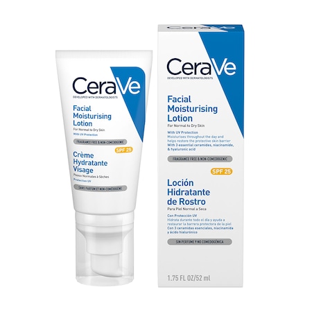 Хидратиращ крем за лице CeraVe SPF 25, Нормална-суха кожа