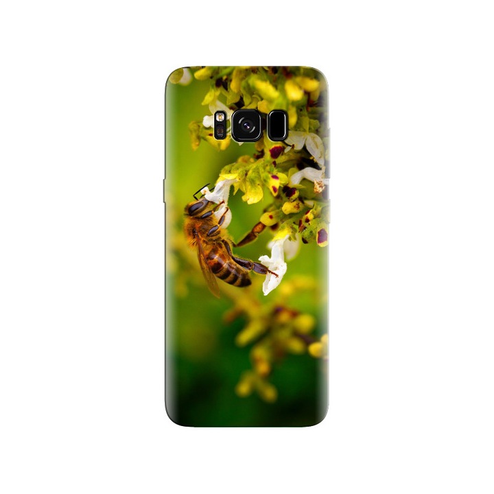 Husa din silicon compatibila cu Samsung Galaxy S8 - model Bee Macro Flower