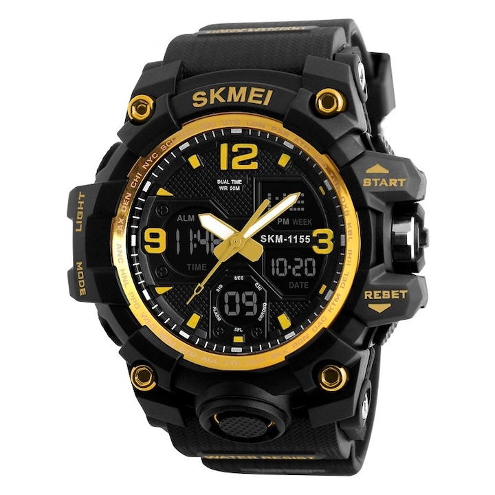 Спортен мъжки часовник SKMEI Indestructible, Жълт