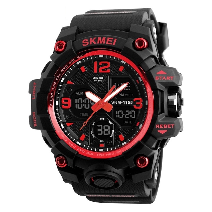 Спортен мъжки часовник SKMEI Indestructible, Червен