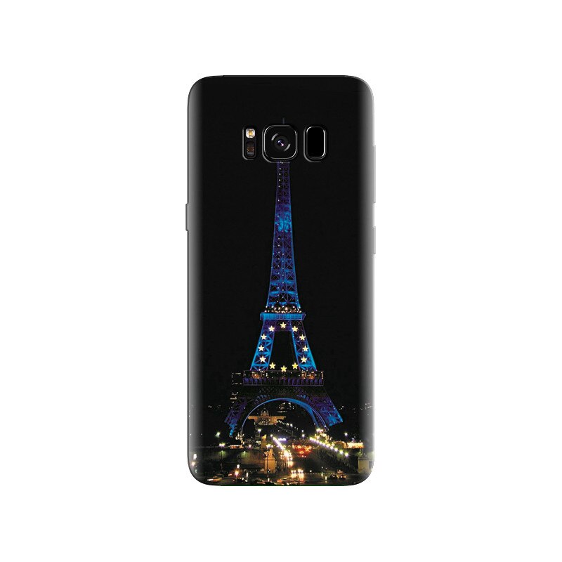 Husa Samsung S8 Plus Decore Eiffel Tower With Blue Light At Night