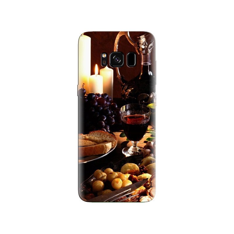 Husa Samsung S8 Plus Delicious Meal Food Wine Grapes Steak Candles