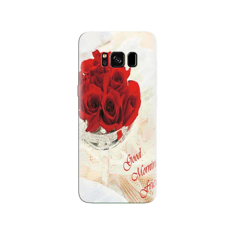 Husa Samsung S8 Good Morning With Red Rose Flowers