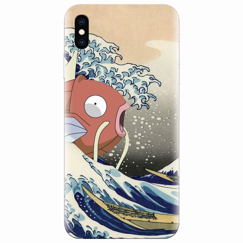 Husa silicon pentru Apple Iphone XS Max, Great Wave Fish